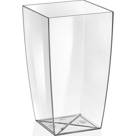 TeraPlast – Pot ALGARVE Transparente – Transparent, 14 x 14 x H 26 cm, 4,4 litres