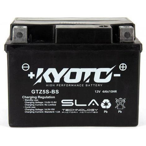 Batterie Kyoto pour Moto KTM 450 Exc-F 4T 2004 YTZ5S-BS / 12V 4Ah (1/4)