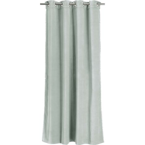 VIVARAISE - Rideau occultant en coton 100% - Fara Titane (135 x 280 cm) - Vivaraise