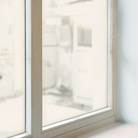 Klebefolie 50x146 cm Milchglas Blickdicht Folie für Badezimmer Schlafzimmer Dekorfolie PVC Dekorativ Selbstklebend Sichtschutz Fenster Beigeton