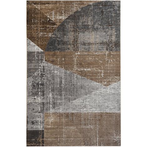 Tappeto moderno geometrico per salotto Double Marrone MAR011