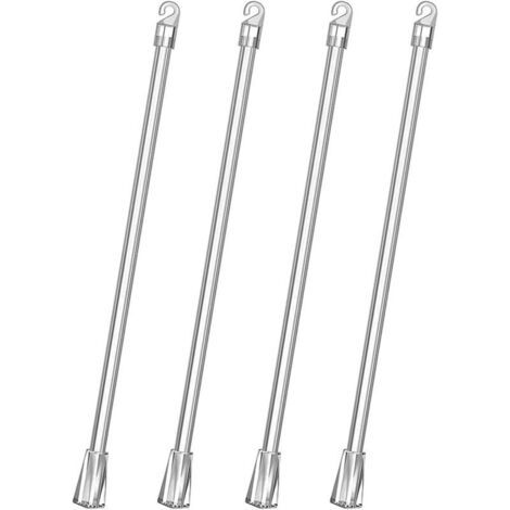 4 pcs 17 Pouces Verticales Baguettes de Rechange Tige d'Inclinaison pour Store de Fenêtre Transparent, Accessoire pour Ouvre-Store avec Crochet et Poignée (1/4)
