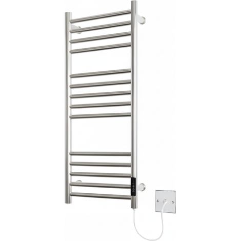 Belfast Dry Electric Black Stainless Steel Towel Rail 720mm High 300mm Wide Energy Efficient
