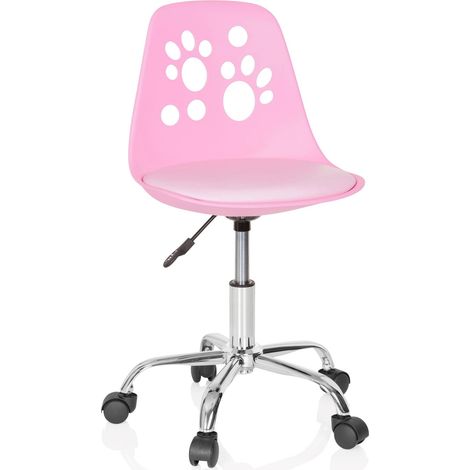 Chaise de Bureau pour Enfant Fancy Fauteuil pivotant sans accoudoirs, Siège à roulettes avec Hauteur réglable, Rose 742004 (1/5)