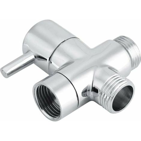 Séparateur de Tuyau à 3 Voies en Forme de T, diviseur de Robinet Durable en Laiton Finition chromée, mitigeur thermostatique pour Douche à Main à Montage Mural，