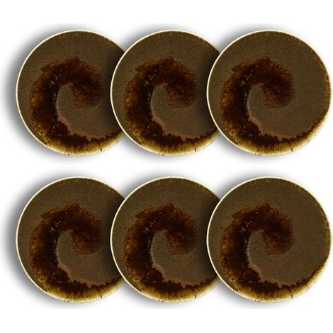 Lot de 6 assiettes à dessert en porcelaine 21cm, SATURNE (1/5)