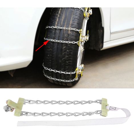 Chaînes antidérapantes en acier pour pneus de 205 à 225 mm, idéales pour la neige et la boue, pour voitures, camions et SUV. (1/5)