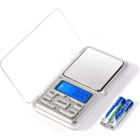 Bilancia di precisione Crezuo 0,01 g-500 g, piccola bilancia di precisione con display LCD retroilluminato, mini bilancia da cucina di precisione per cucina, bar, viaggi, medicinali, gioielli -Crezuo