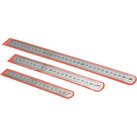Règle à double échelle en acier inoxydable 150 mm 300 mm, lot de (1/5)