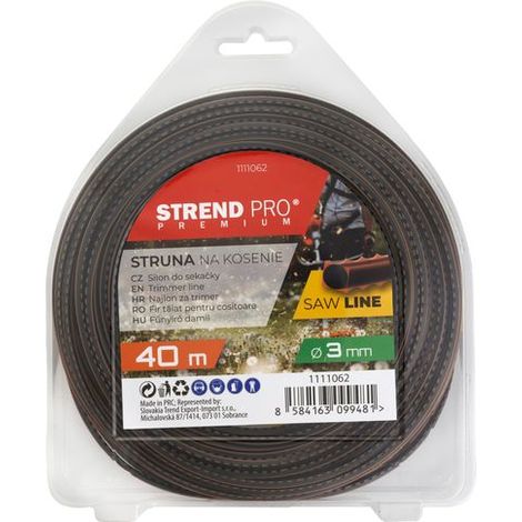 Trimmerfaden Strend Pro Premium SawLine 3 mm, L- 40 m, gezahnt