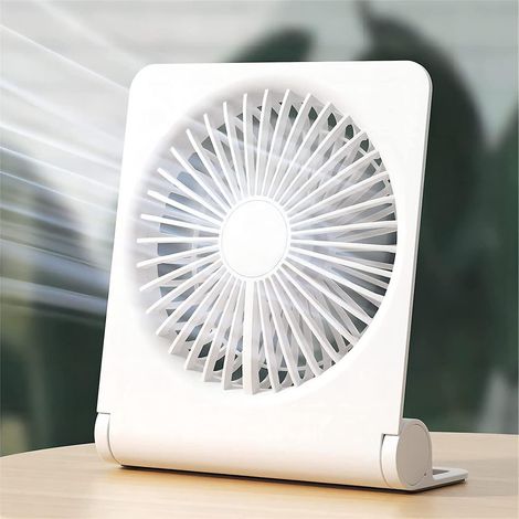 petit Ventilateur De Bureau, Portable Table Ventilateur Usb Rechargeable 4500mah Batterie, 160 Pliable Vent Fort Ultra Silencieux 4 Vitesses Pour (1/5)