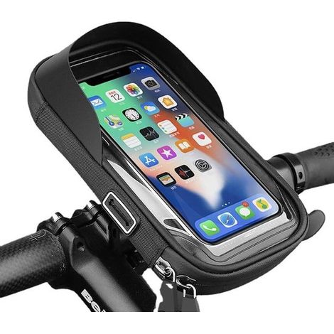 Support de téléphone pour vélo - Sacoche de vélo - Accessoires vélo - Convient aux téléphones de moins de 163 cm - Noir (1/5)