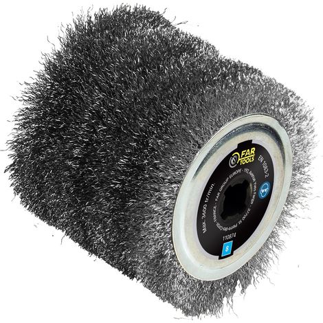 Fartools – Brosse fil métal 120mm pour décapage fort – Largeur 100mm – Pour bois, pierre et métal – Compatible REX120/200/H200