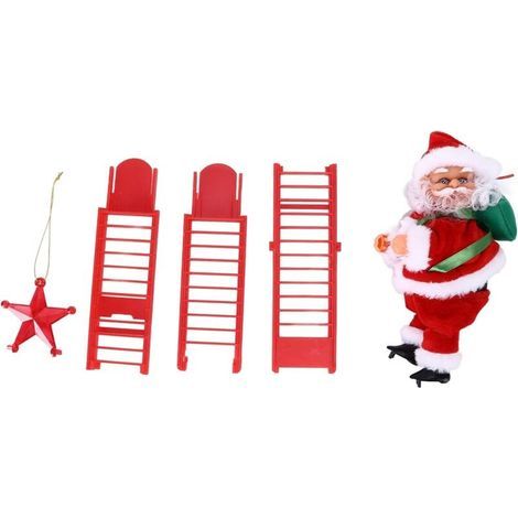 Échelle électrique du père Noël, décoration d'échelle d'escalade de Noël Pendentif d'arbre de Noël électrique Ornement de vacances pour le salon (1/5)