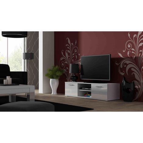 Mueble TV Cama FURNITURE SOHO 140 Blanco Brillo - Mueble TV moderno (1/3)