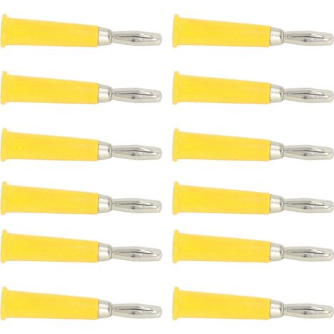 Packung mit 100 geschweißten Bananensteckern aus Messing, Zinklegierung und ABS für LKW-Batterien, 4 mm, gelb (1/5)