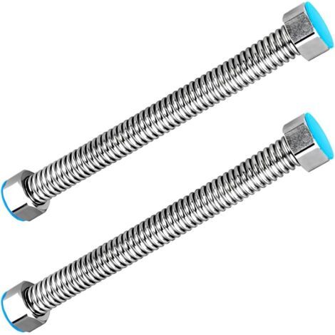 2 pièces G1 / 2 "x G1 / 2" tuyau, 10cm, raccord de tuyau de chauffe - eau tuyau de salle de bains tuyau d'eau chaude (1/5)
