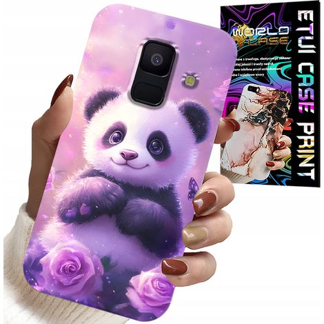 Hülle für Samsung A6 2018 – niedliche Panda-Motive für Kinder + Glas (1/5)