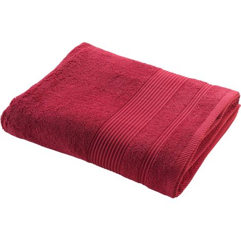 Serviette ou drap de bain en coton 90 x 150 cm Tendresse rouge