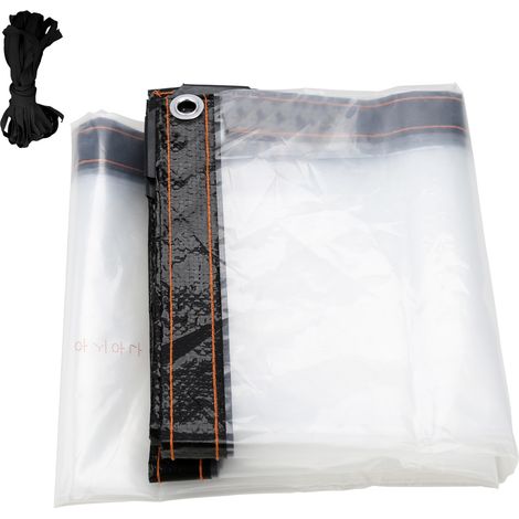 TolleTour Lona transparente PE 200 x 200 cm para invernadero, con ojales