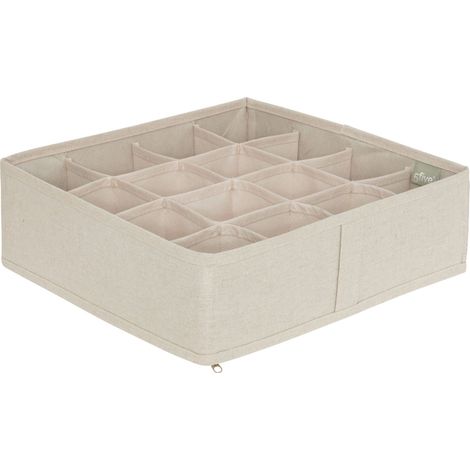 Schubladenaufbewahrung groomy 16 fächer beige 31x31cm - 5five (1/5)