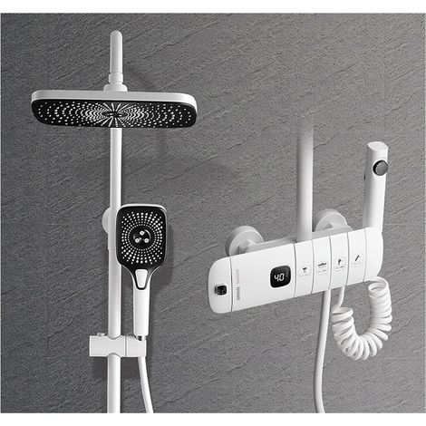 Ensemble de douche mitigeur thermostatique intelli LED système de douche numérique salle de bain ensemble de douche thermostatique baignoire montage mural SPA pluie robinet de bain ensemble de robinet (1/5)