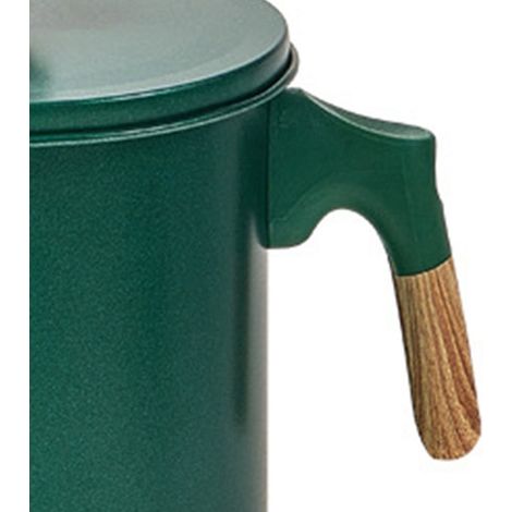 Filtre à huile japonais, pot de décantation d'huile cuisine 1,4L, vert foncé avec motif bois, accessoire de stockage domestique (1/3)
