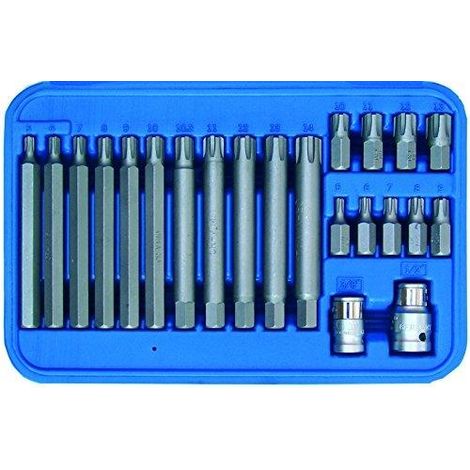 Juego de puntas  entrada 10 mm (3/8")  perfil en cuña (para Ribe)  22 piezas