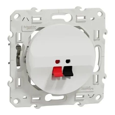 Schneider Electric Odace toma de altavoz blanca empotrable