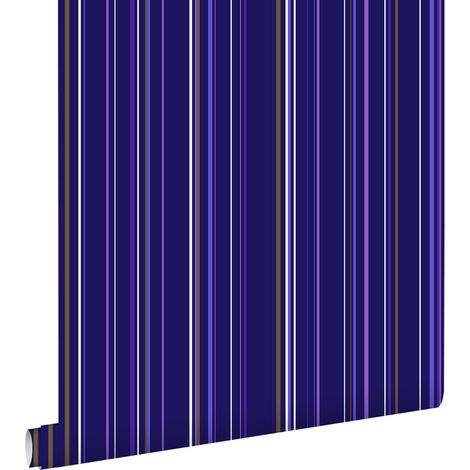 papier peint à rayures violet et marron - ESTAhome (1/5)
