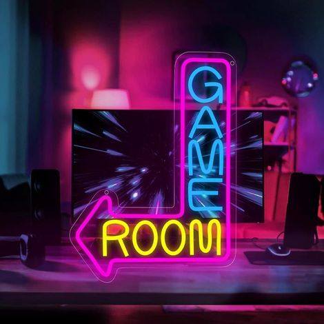 KLVGTIFS PU - Neon LED Deco, Enseigne Lumineuse Neon Light Signe, Enseigne au néon Cool alimentée par USB Art Décorations murales, pour chambre (1/5)