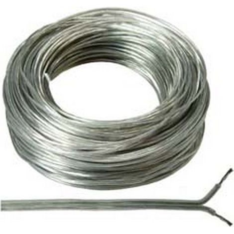 100MT CAVO ELETTRICO BIPOLARE PIATTINA COSTA STRETTA ARGENTO 2x mq.0,50