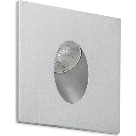 Encastré mural LIGUR Square IP44 LED SMD 3W 160lm(160lm) CRI80 3000K Aluminium anodisé (1/3)