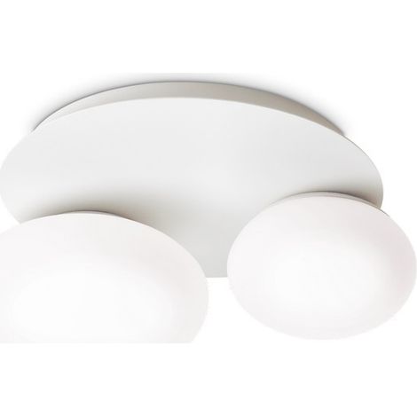 Ideal Lux NINFEA 2-flammige runde DecoratiGlass-Deckenleuchte Weiß