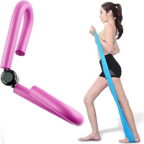Leg Exerciser - S-Shaped Steel Spring Resistance Trainer With Pvc Foam Handles - Home Fitness Equipment - 1 Piece (1/5)