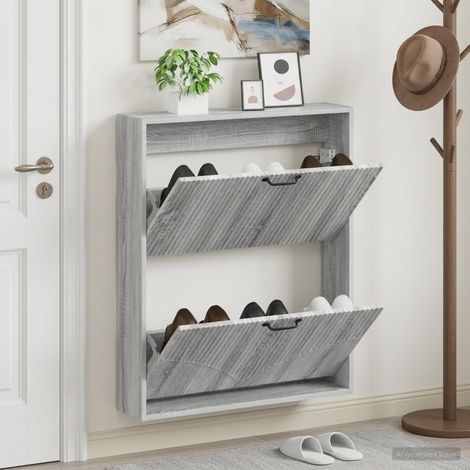 vidaXL Wall-Mounted Shoe Cabinet HOORN 71 x 17 x 86 cm Engineered Wood (1/5)