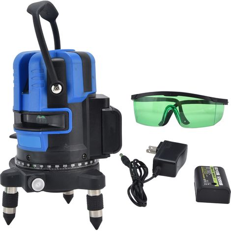 Niveau laser infrarouge 360° avec réglage vertical précis, outil de nivellement à 2 lignes, prise US 100-240V AC (1/5)