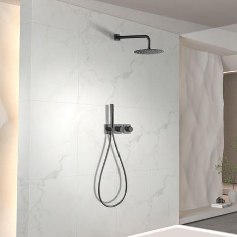 Imex - Columna Ducha Empotrada Termostatica Negra Serie Tíbet (1/5)