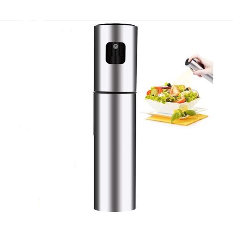 Spray d'huile et de vinaigre avec bouchons en acier inoxydable, flacon pulvérisateur d'huile d'olive multifonction, injecteur de cuisine avec brosse (1/4)