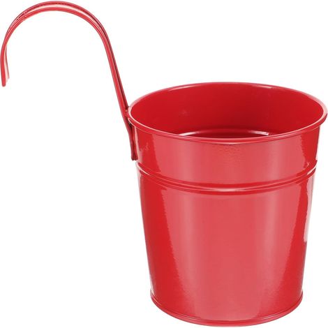 Pot de fleurs suspendu en fer rouge Ciieeo pour jardins et clôtures (1/5)
