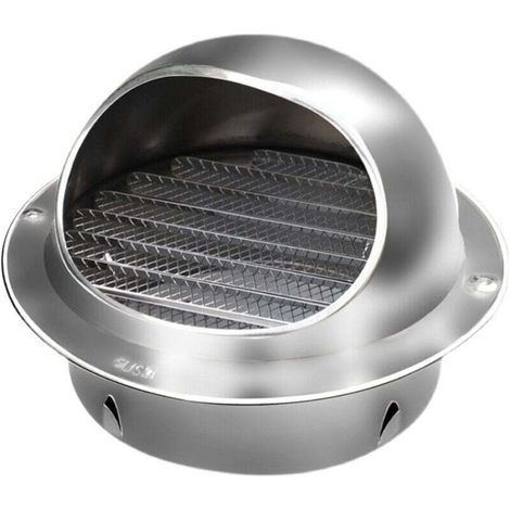 Runder Ventilator mit Edelstahlgitter, runder Lüftungsgitterabdeckung, wandmontiertem Abluftauslass, 100-mm-Lüftungsöffnungen
