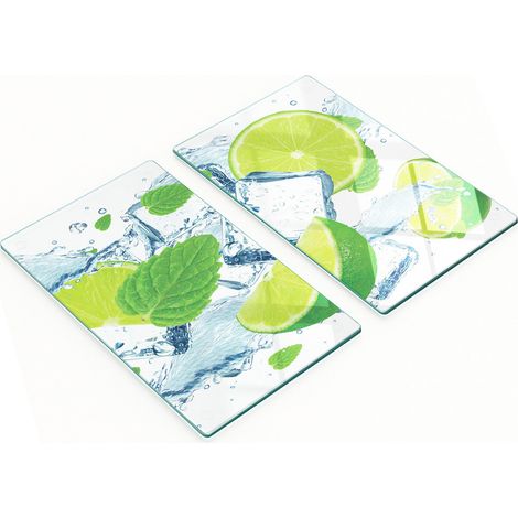 Dekorative Schneidebretter aus gehärtetem Glas, mintgrün, 2 x 30 x 52 cm (1/5)