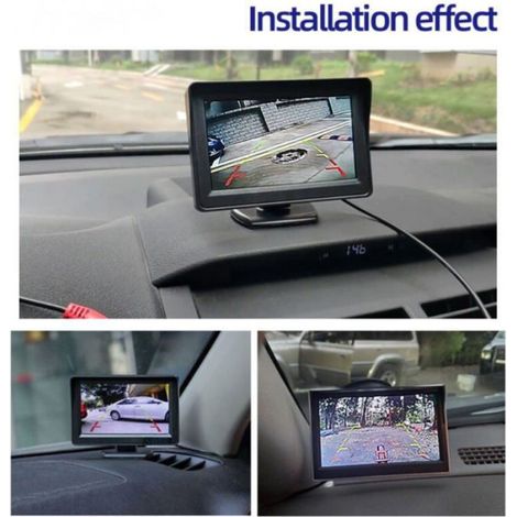 Caméra de Recul - Écran LCD 4,3 Pouces - Résolution HD 1080P - Vision Nocturne - Étanchéité IP68 - Pour Voiture Camion Caravane - Kit Complet ×1 (1/4)