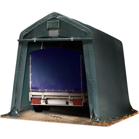 TOOLPORT Zeltgarage 2,4 x 3,6 m Premium Carport PE 600 N Plane Unterstand Lagerzelt Garage in grün