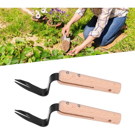 Ensemble de 2 outils de jardinage et de désherbage : arrache-mauvaises herbes en acier allié en forme de serpent, petite pelle manuelle pour planter des fleurs, déterrer des légumes sauvages et arrach (1/5)