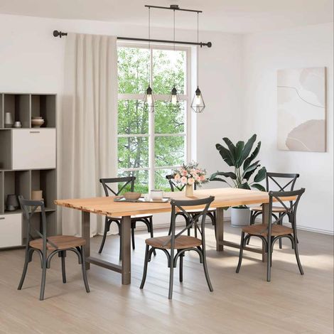 Maison Exclusive - Esstischbeine Naturstahl 2 Stk. 90x(72-73) cm