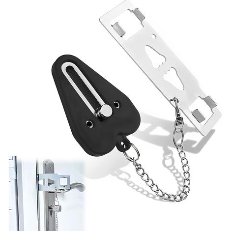 Bloque Porte Hotel, 1 Pack Verrou Porte, serrure de porte renforcée portable, Verrou Porte Interieure, Securite Porte D'entrée, Verrou de Porte Portable pour Voyage, Hôtel, Maison (1/5)
