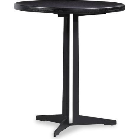 Beistelltisch Rund Pärumm Big Oslo 50x53 cm aus Holz und Metall Schwarz