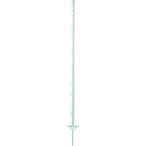 Electra Kunststoffpfahl 125 cm mit Doppeltritt - weiß - 10 Stück Weidezaunpfähle