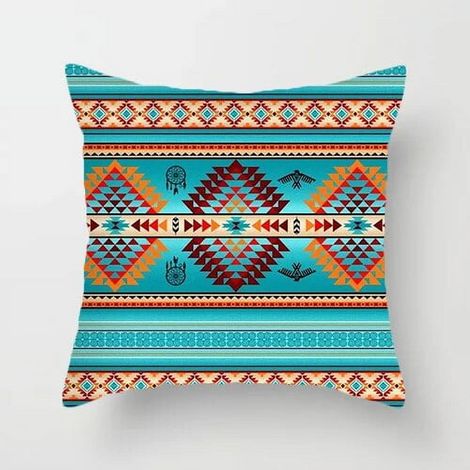Taie D'oreiller - Coton Mélangé Lin - Style Marocain Bohème - Pour Canapé Chambre Bureau Extérieur - 40x40 cm (1/5)